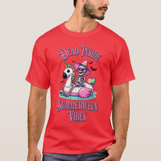 T-shirt Flotteur de piscine squelette Vibes Summerween Été