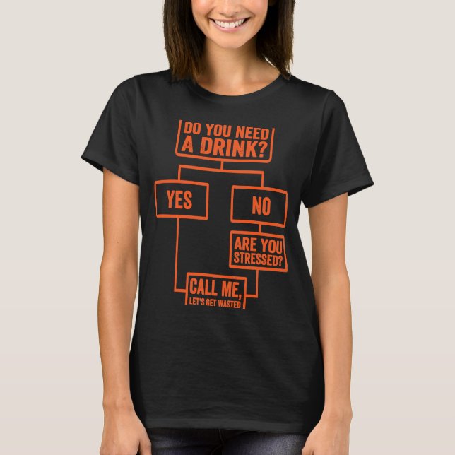 T-shirt Flowchart  Do You Need A Drink  Monday Work  3 (Devant)