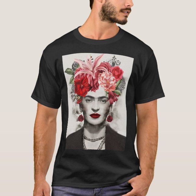 T-shirt Flower head Frida kahlo art cadeau fleur cadeau po (Devant)