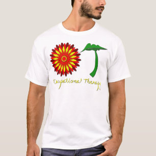 T-shirt Flower power rouge