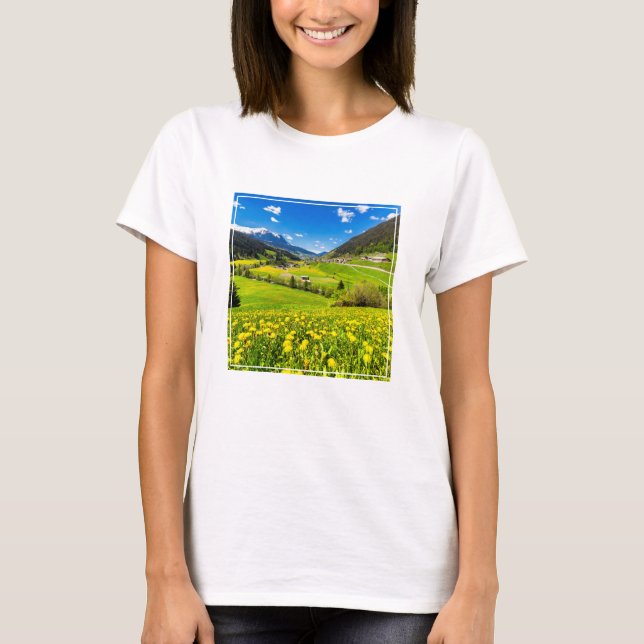 T-shirt Flowers | Dandelion Canton de Grison, Suisse (Devant)