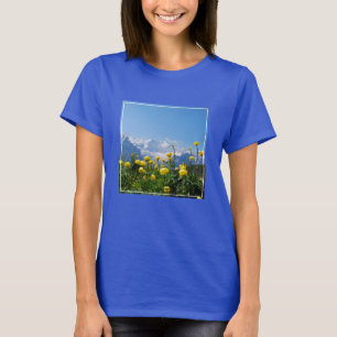 T-shirt Flowers   Eiger Monch Swiss Alps