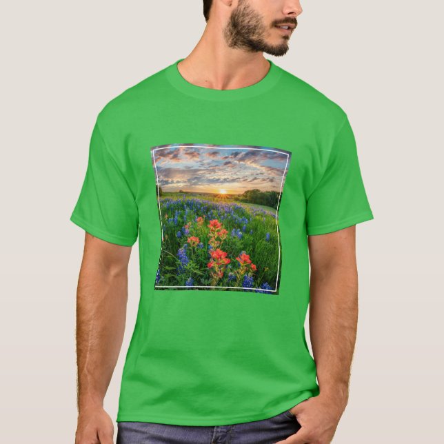 T-shirt Flowers | Texas Bluebonnets & Indian Paintbrush (Devant)