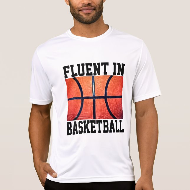 T-shirt Fluent Dans Le Basket-Ball Drôle (Devant)