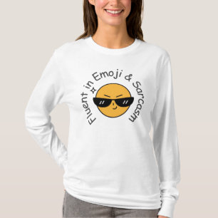 T-shirt "Fluent in Emoji and Sarcasm" Drôle Femmes