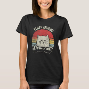 T-shirt Fluff Rétro Tourner & Découvrir Pun Chat Humour A