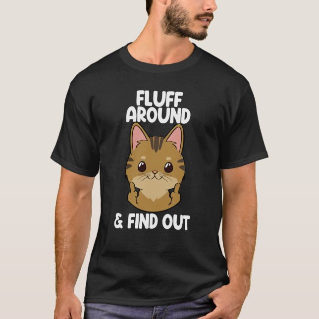 T-shirt Fluffez Autour Et Découvrez Chat Femmes Chat Kitte (Devant)