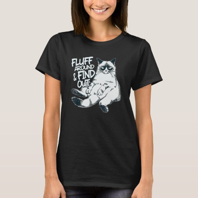 T-shirt Fluffez Autour Et Découvrez Le Chat 1 (Devant)