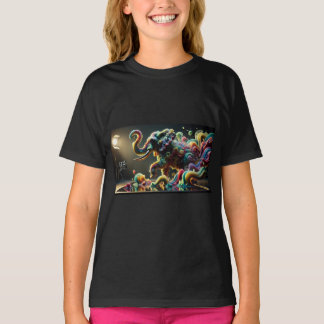 T-shirt "Fluid Majesty : l'éléphant enchanté"