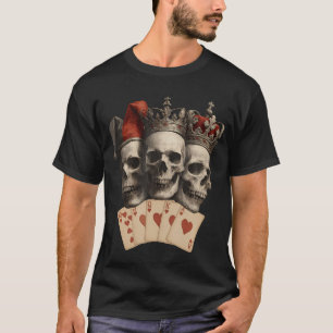 T-shirt Flush Royal Crâne Joker Roi Reine Cœurs