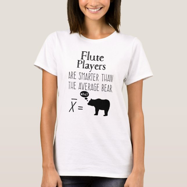 T-shirt Flute amusant - Ours moyen (Devant)