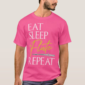 T-shirt Flute Chemise Drôle Mangez Sleep Flute Instrument