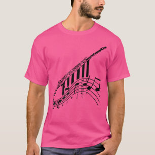 T-shirt Flûte de conception de notes musicales