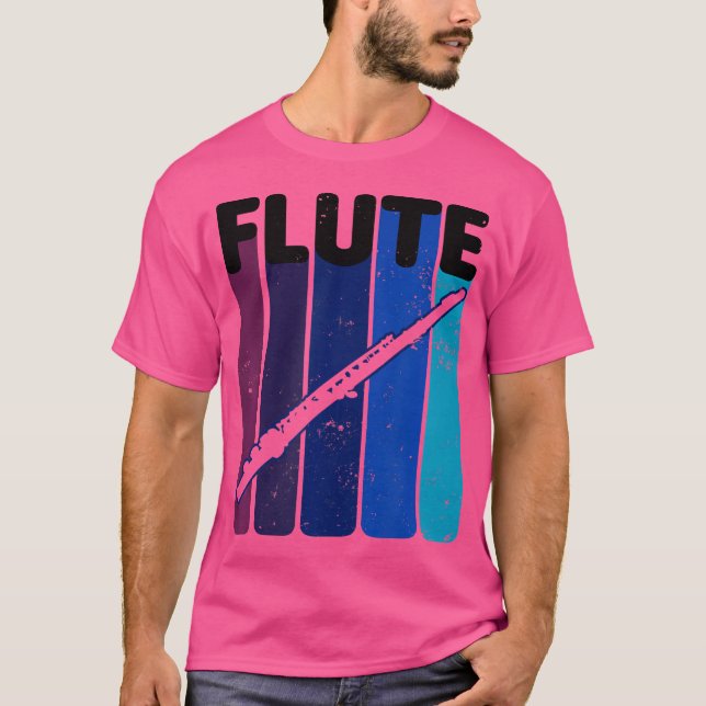T-shirt Flûte de conception rétro vintage (Devant)