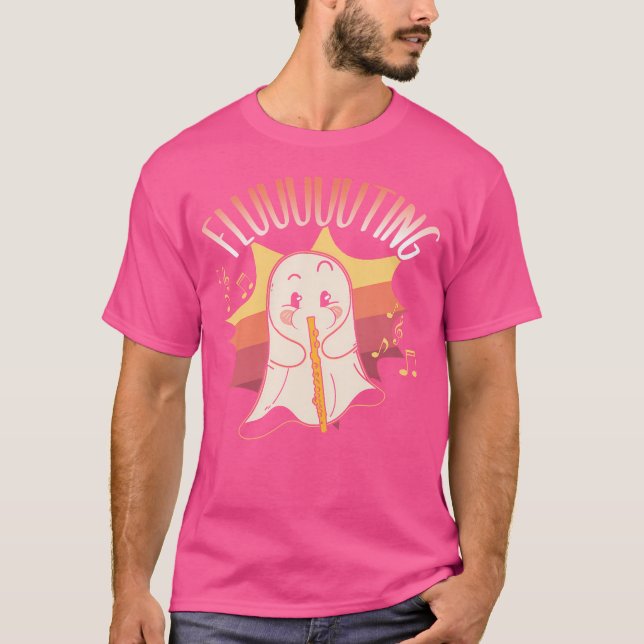T-shirt Flute Flute De Flute D'Halloween Mignonne (Devant)