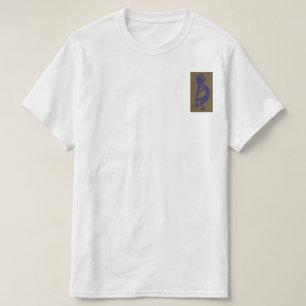 T-shirt Flûte Jouer Kokopelli Figure - Bleu sur Vert
