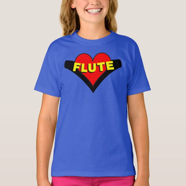 T-shirt Flûte sur le coeur (Devant)
