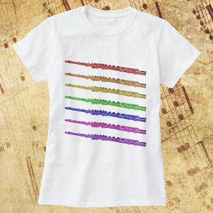 T-shirt Flûtes arc-en-ciel