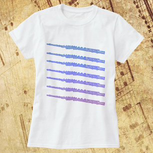 T-shirt Flûtes Motif Rose bleu violet