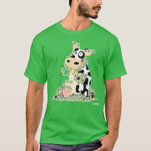 T-shirt Flux de trésorerie de vache Fermier millénaire 
