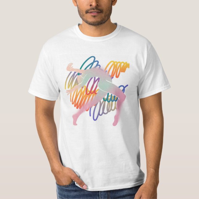 T-shirt Flux dynamique : Figure Abstraite en mouvement (Devant)