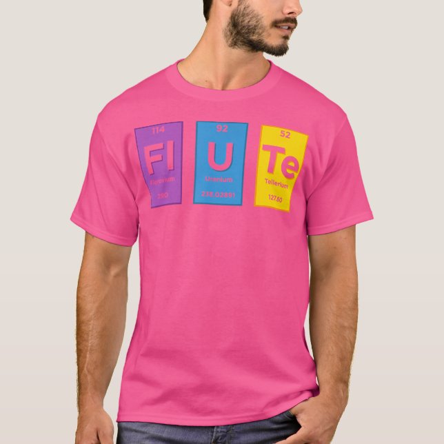 T-shirt Flux Tableau Périodique Eléments Flûte Lecteur (Devant)