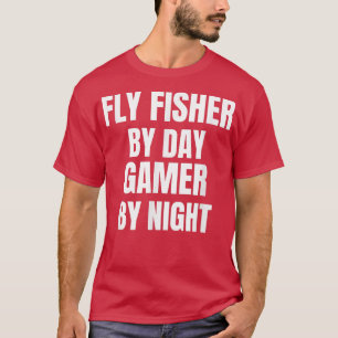 T-shirt Fly Fisher Par Joueur De Jour Par Nuit