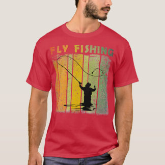 T-shirt fly fishing retro vintage style