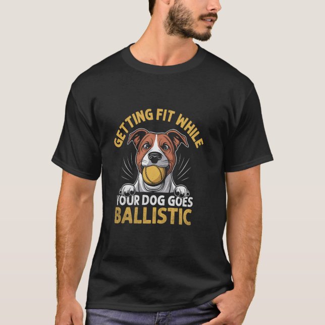 T-shirt Flyball Trainer Chien Sport Rapide Récupérer Hurdl (Devant)