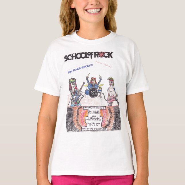 T-shirt Flyer Hard Rock des années 80 (Devant)