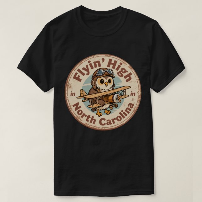 T-shirt Flyin’ High_ North Carolina Aviation-Theme Artwor (Design devant)