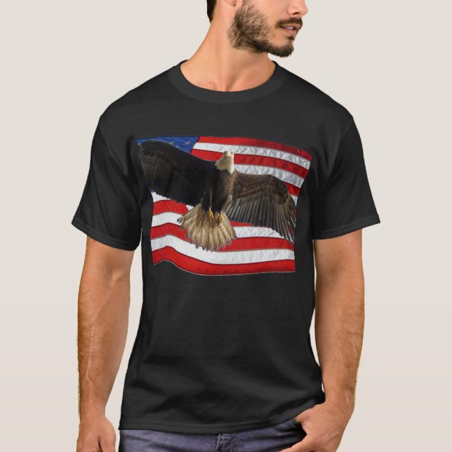 T-shirt Flying Bald Eagle USA Patriotic Gift (Devant)
