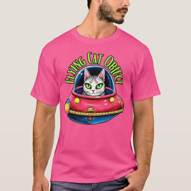 T-shirt Flying Cat Objet Dans Spacecraft Funny Cat Ufo Des (Devant)