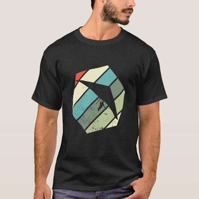 T-shirt Flying Hang Glider Soaring Hexa Retro Hang Gliding (Devant)