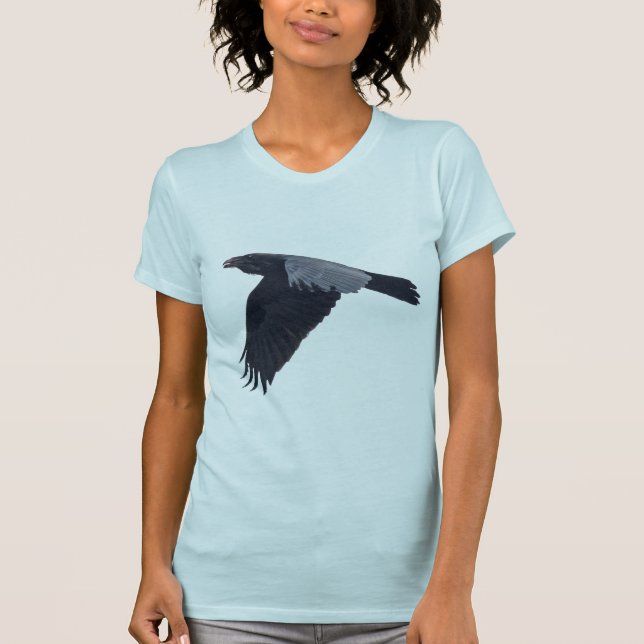 T-shirt Flying Raven Crow Corvid-amant design (Devant)
