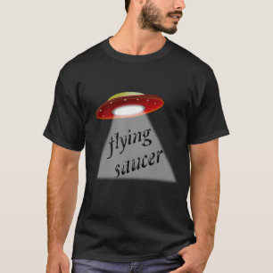 T-shirt Flying saucer UFO flying saucer with alien family