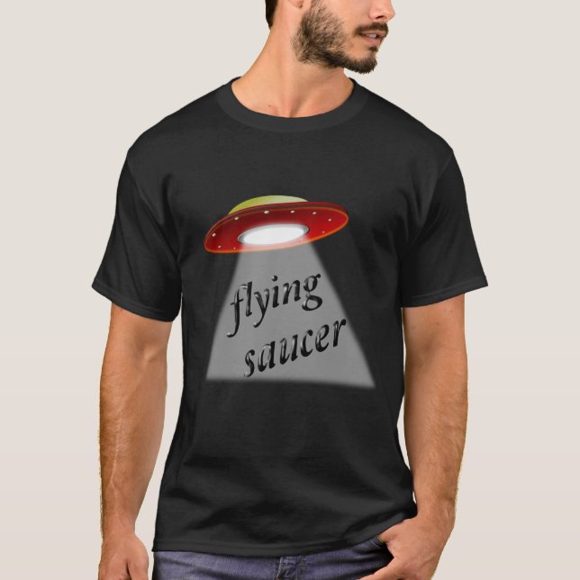 T-shirt Flying saucer UFO flying saucer with alien family (Devant)