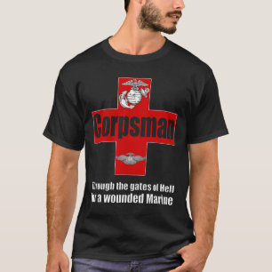 T-shirt FMF 8404 Marine Corpsman T Shirt Eagle Globe Ancre