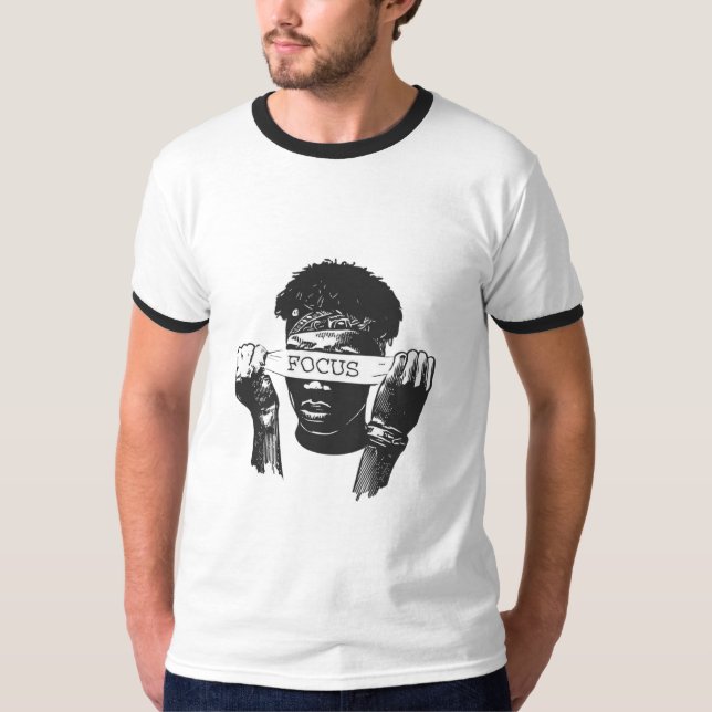 T-shirt Focus Blindfold Motivational Street Art Illustrati (Devant)