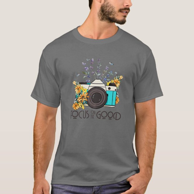 T-shirt Focus Sur La Bonne Caméra Florale Photographie Pos (Devant)