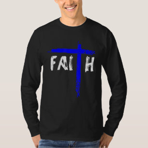 T-shirt Foi chrétienne et croix bleue des agents de police
