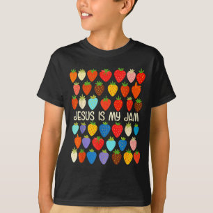 T-shirt Foi chrétienne Religieuse Fraise Jésus Qui Est