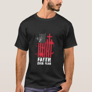 T-shirt Foi De La Peur American Flag Cross Prêtre