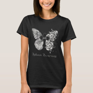 T-shirt Foi des papillons gris Foi Asthme Sensibilisation