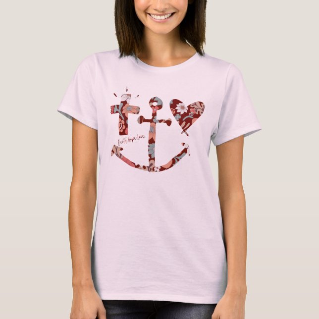 T-shirt Foi, Espoir, Symboles d'amour (Devant)