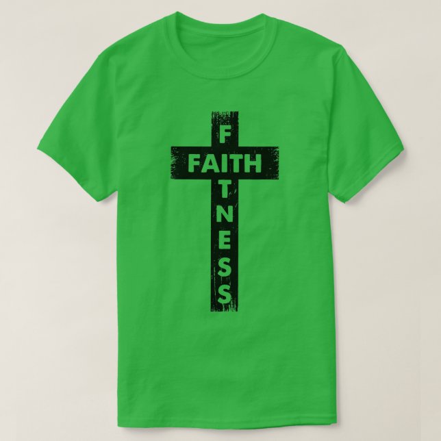 T-shirt Foi Et Fitness Croix Sainte Chrétienne Weightlifte (Design devant)