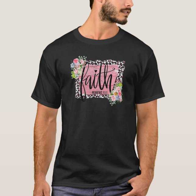 T-shirt Foi florale Bible Verse Christian Western Religion (Devant)