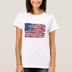 T-shirt Foi Liberté familiale drapeau américain