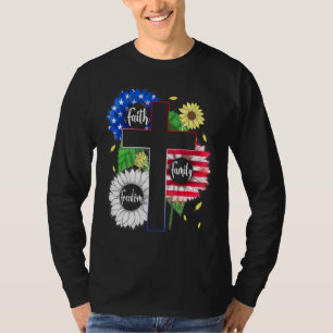 T-shirt Foi Liberté familiale Patriotique Croix chrétienne