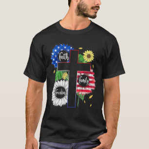 T-shirt Foi Liberté familiale Patriotique Croix chrétienne